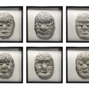 当代陶艺作品《面纱》作者:陈进群